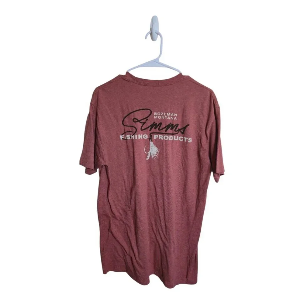 Simms Shirt Men S Fishing Products Red Short Sleeve T Cotton/Polyester Gorpcore